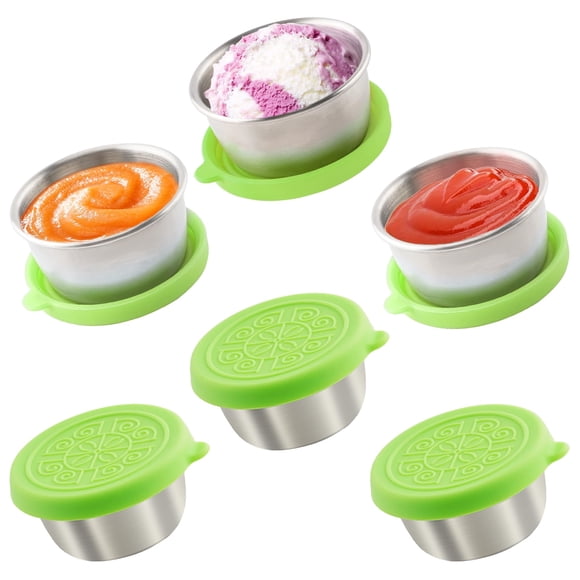 Recipientes para aderezos para ensaladas Qukaka, 50 ml, acero inoxidable, 6 unidades