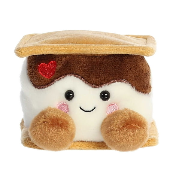 Aurora - Mini Brown Palm Pals - 4.5" Fudgey Heart S'more - Adorable Stuffed Animal