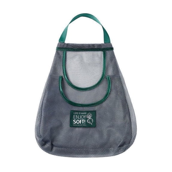 Fruit Hammock Hanging Mesh Bag for Onion Potato Garlic Storage, 16x12In Kitchen Wall Organizer