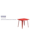 thumbnail image 4 of Bowery Hill Contemporary 31.5" Square Metal Dining Table in Red, 4 of 9