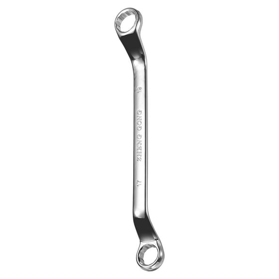 75 Degree Offset Box End Wrench 17mm x 19mm Metric 12 Point Mirror Chrome Plated Alloy Steel Double Box Wrenches Long Industrial Grade Torx Box Wrench Repair Tool