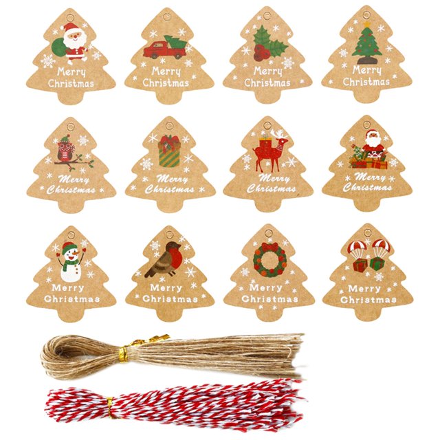 TISHITA Christmas Kraft Paper Tags Wedding Gifts Tags Labels Gift Boxes Labels Cake 96X Pendants