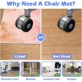 thumbnail image 3 of UTAH-Office Chair Mat for Hard Floors, 120×150cm/48×60in Desk Chair Rug Protector for Rolling Chair, Computer Gaming Chair Mat, Carpet Mats for Home Office(Pink), 3 of 4
