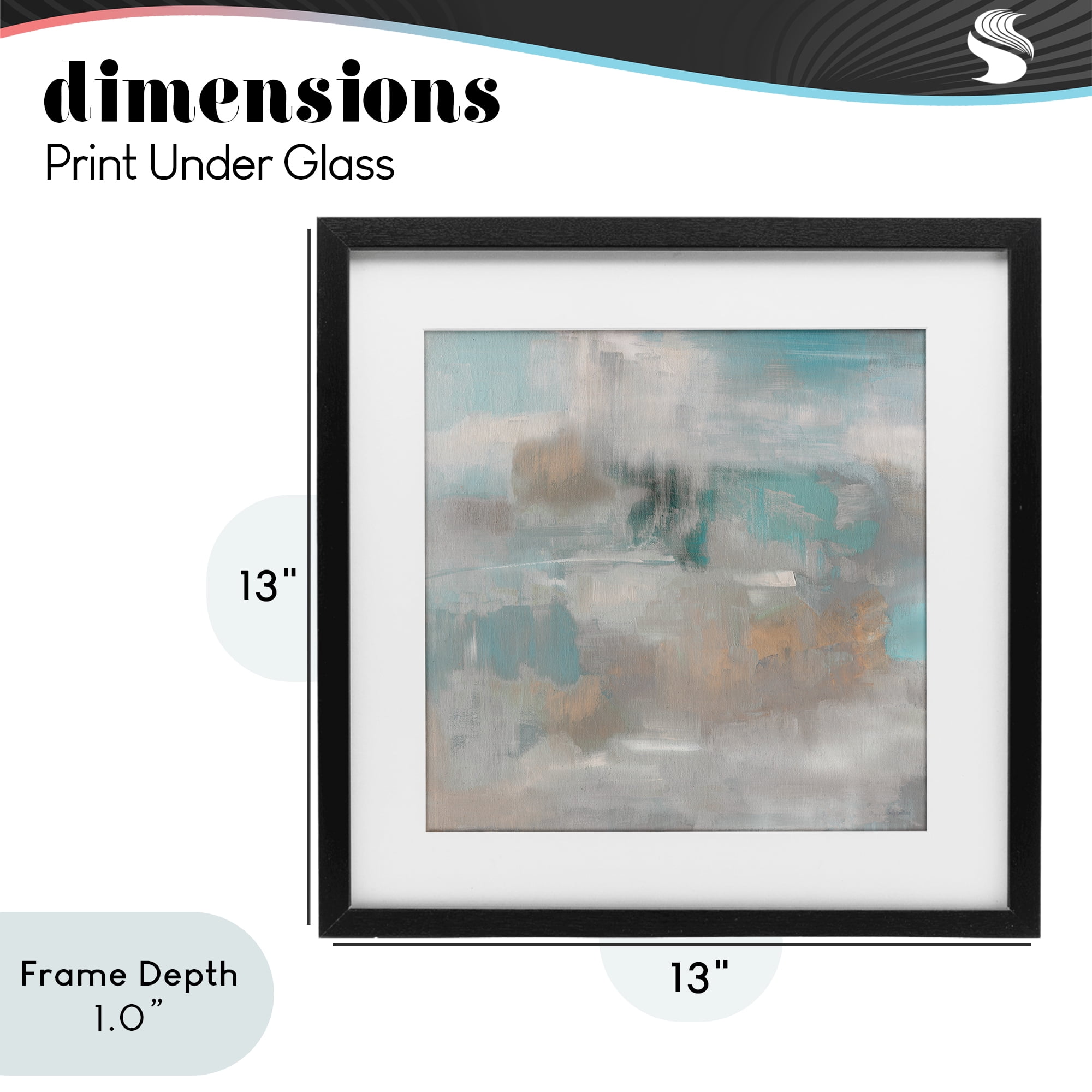 Stupell Industries Serene Soft Abstract Study Black Framed Print Under Glass, design by Sally Swatland