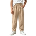 thumbnail image 2 of HAOTAGS Kids Printed Elastic Waistband With Pockets Loose Pants (5-15) Outdoor Casual Nylon Spandex Trousers Khaki Size 9, 2 of 10