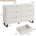 thumbnail image 2 of Senfot 6 Dresser for Bedroom, Freestanding Vertical Drawer Cabinet with Storage, 47.2" Wide Dresser, Wooden Closet Storage Chest for Living Room, Hallway, Entryway, White, 2 of 7