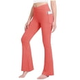 thumbnail image 3 of CPNG Girls Bell Bottom Pants Elastic High Waisted Slim Fitting Casual Yoga Dance Flared Pants with Pocket(Orange,7-8 Years), 3 of 3