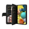 thumbnail image 3 of Multifunctional Case for Samsung A51 5G,[RFID Blocking] 9 Credit Cards Holder with Wrist Strap, Premium PU Leather Zipper Wallet Purse Magnetic Flip Phone Cover for Samsung Galaxy A51 5G, Black, 3 of 12