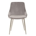 thumbnail image 4 of Heidi Gray Velvet Dining Accent Chair with Chrome Metal Legs, 4 of 8