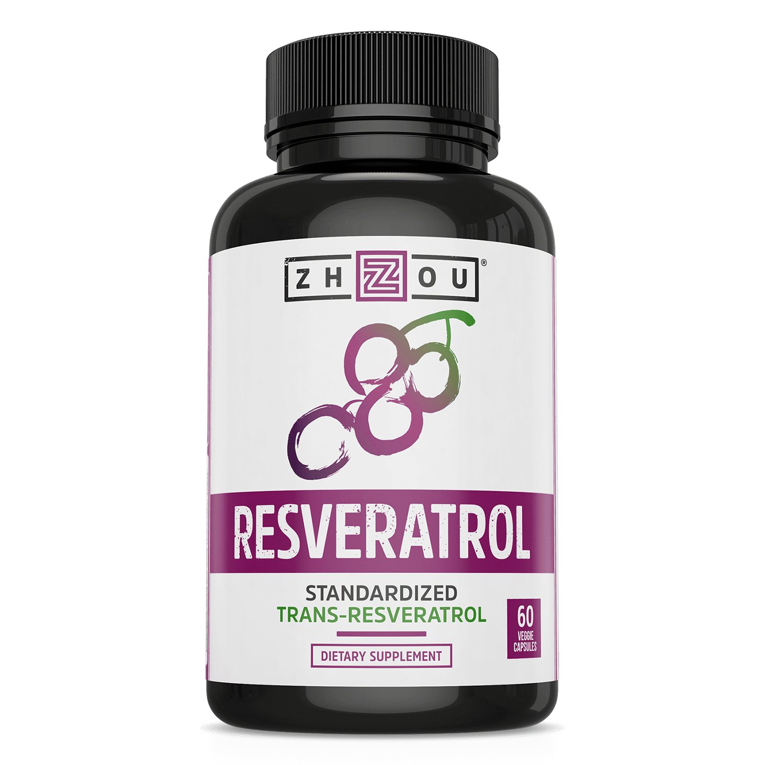 Resveratrol Capsules, 60 Ct, Heart Health and Immune Support by Zhou Nutrition