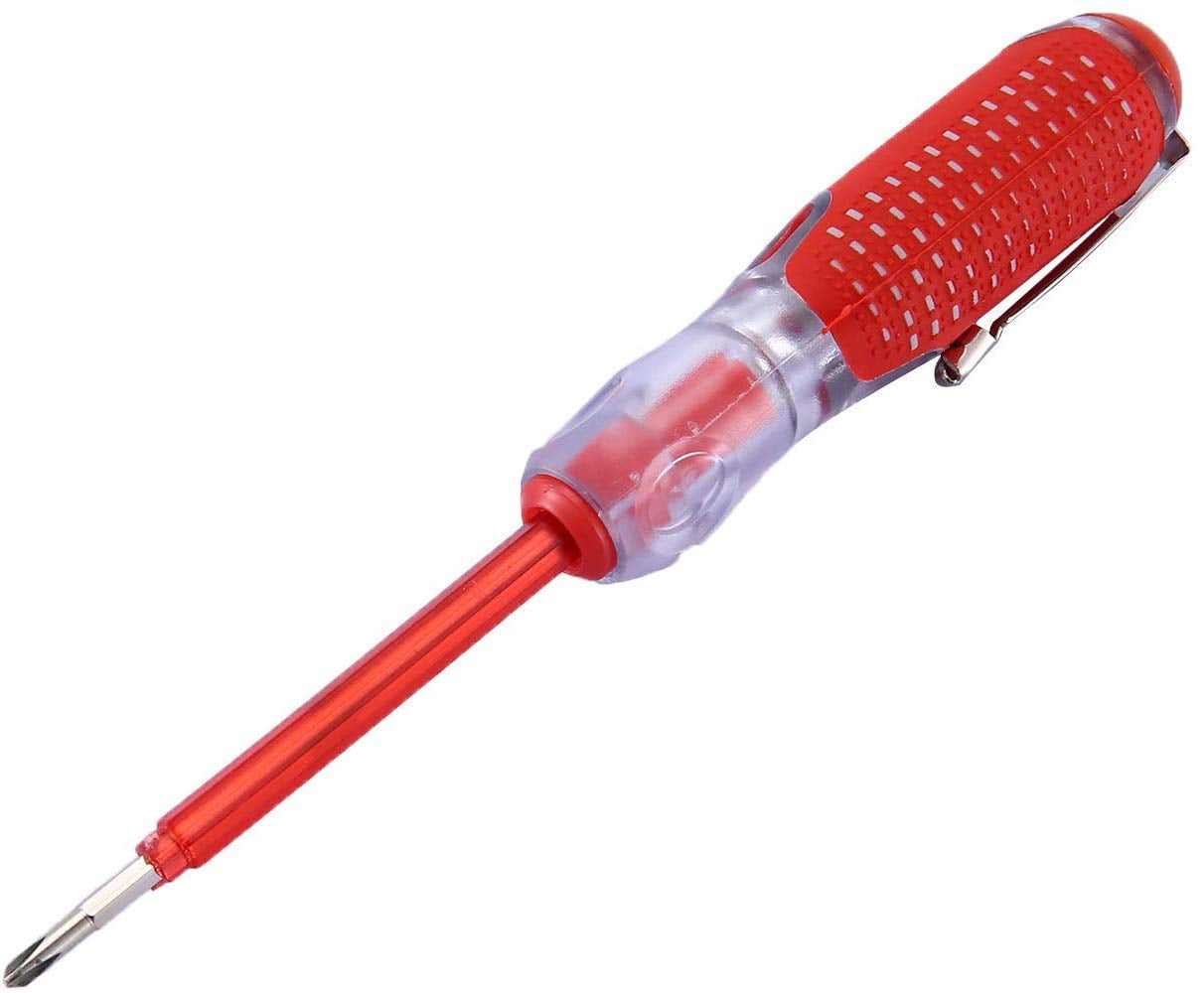 Voltage Detector Pen Neon Light Circuit Tester Test Electric Screwdriver Pen AC100-500V 3mm Slot 5 pcs Test Screwdriver
