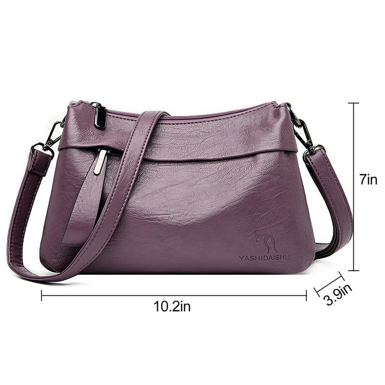Colisha Crossbody Bags for Women Pocketbooks Soft PU Leather Satchel Purses and Handbags Multi Pocket Shoulder Bag Mothers Day Gift Purple