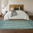 thumbnail image 6 of HomeRoots 670085 8 x 10 ft. Teal & Ivory Geometric Transitional Washable Machine Made Rectangle Area Rug with UV Protection, 6 of 9