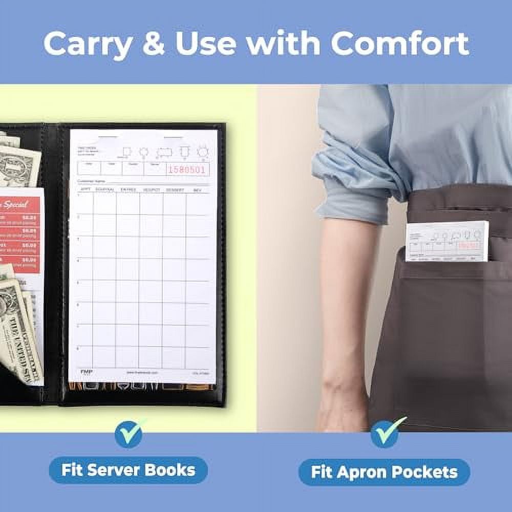 FMP Brands (5000 Sheets) Server Note Pads Paper, Guest Check for Servers, Guest Check Pads, Order Pads for Servers, Waitress Notepads, Server Pads for Restaurant, Bar, Cafe, 50 Pads, 100 Sheets/Pad