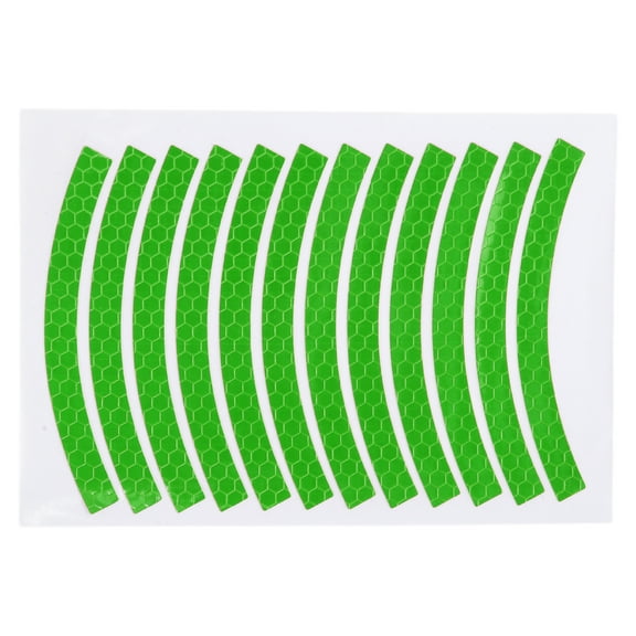 12 Pcs Wheel Rim Stickers Arc-Shape Car Wheel Rim Tapes Decoration Stickers for 14"-22" Rim Green PET