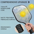 thumbnail image 2 of Pickleball Paddles Set Of 2, Fiberglass Surface, Turquoise Marble Pattern, 4 Balls & Bag, 2 of 5