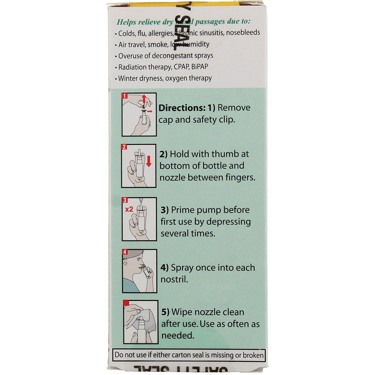 6 Pack - Ayr Saline Nasal Gel No-Drip Sinus Spray 0.75oz Each