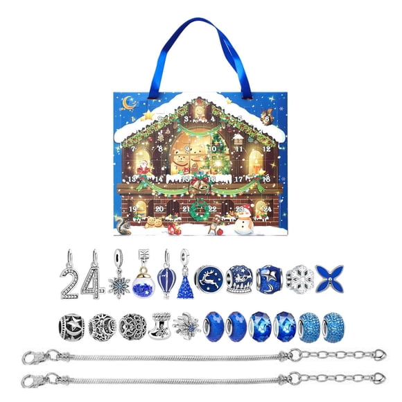 Calendario de Adviento de Navidad, conjunto de pulseras DIY, brazalete para niños, suministros para hacer joyería de moda, regalo de fiesta, para Estilo C