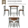 thumbnail image 4 of Ktaxon 3 Pieces Dining Table Set Diner Table set with Drop Leaf Roud Table and 2 Chairs for Kitchen Office Brown and Black, 4 of 7
