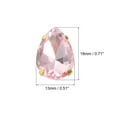 thumbnail image 2 of Unique Bargains 20Pack Teardrop Sew on Rhinestone - 18x13mm Glass Teardrop Crystal Rhinestones in Gold Prong Setting (Pink), 2 of 7