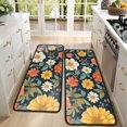 thumbnail image 4 of Kitchen Rugs Sets Of 2,Pioneer Flower Floral Print Pattern Anti Fatigue Kitchen Mat Rugs Non Slip Washable,Decorative Kitchen Floor Mats for Kitchen,Sink,Laundry,17"x47"+17"x47", 4 of 5