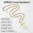 thumbnail image 4 of APSVO Gold Cross Necklaces for Men Boys Stainless Steel Cross Pendant Chain Catholic Religious Christian Birthday First Communion Confirmation Graduation Fathers Day Jewelry Gifts Teen Dad Him Kids, 4 of 6