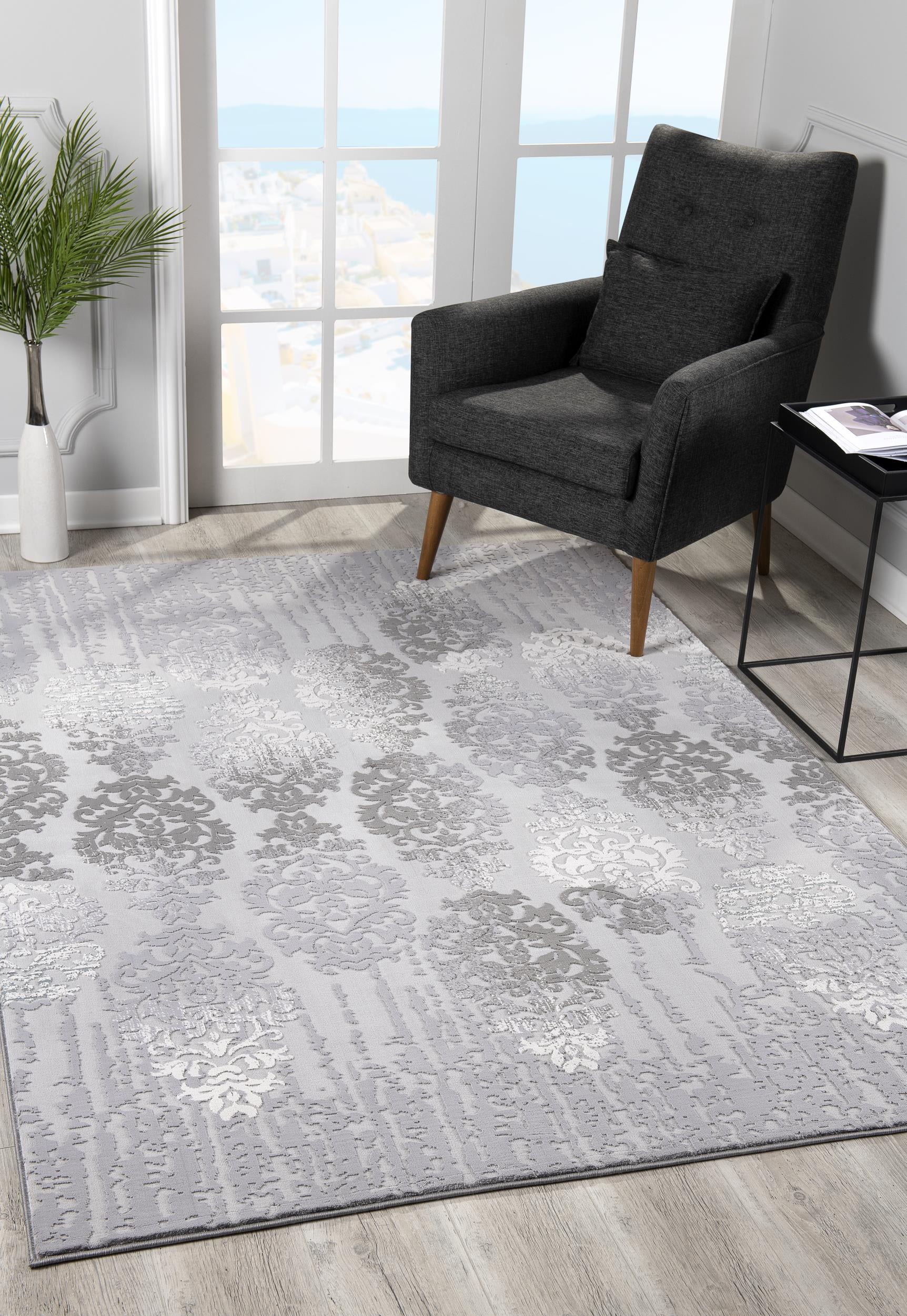 Rug Branch Oasis Collection Modern Damask Runner Area Rug