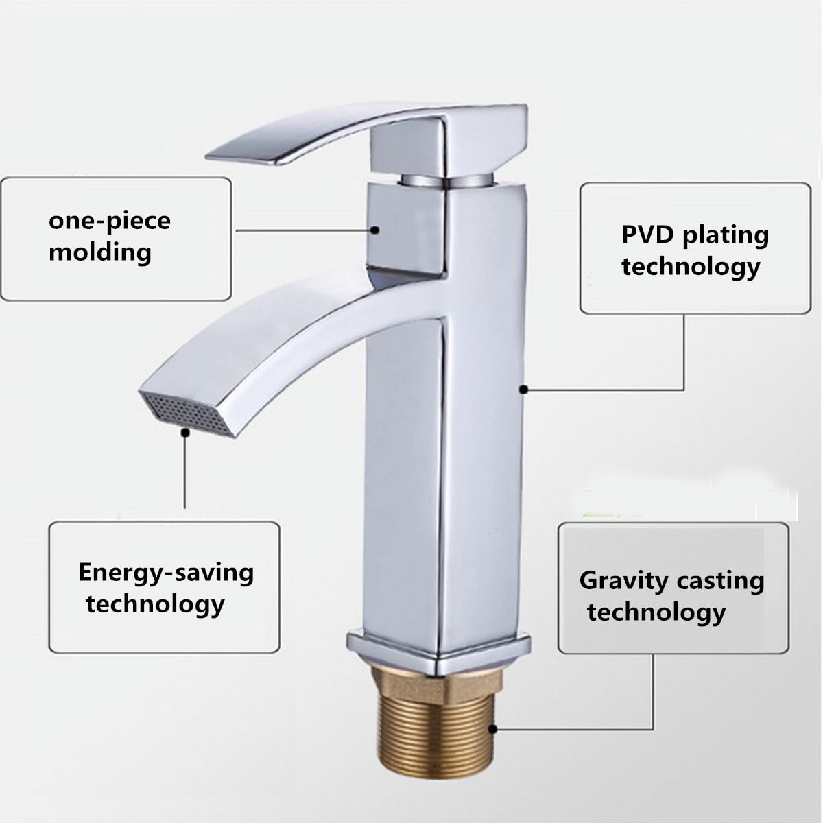 LED Waterfall Bathroom Sink Faucet – Chrome Single-Handle With 3-Color Temperature Sensor, Glass Spout, Brass Body
