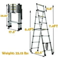 thumbnail image 6 of Bowoshen 6.6ft + 7.5ft, 7+6 Steps Ladder Folding Lightweight High Quality Aluminum Ladders Maximum Loading 150kg, 6 of 10