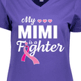 thumbnail image 4 of Inktastic Breast Cancer Awareness My Mimi is a Fighter Women's V-Neck T-Shirt, 4 of 5