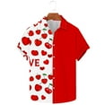 thumbnail image 2 of guisaled Mens Valentines Day Shirts Hawaiian Shirt Cute Heart Print Loose-Fit Short Sleeve Button Down Beach Casual Shirts Clearance On Sale, 2 of 5