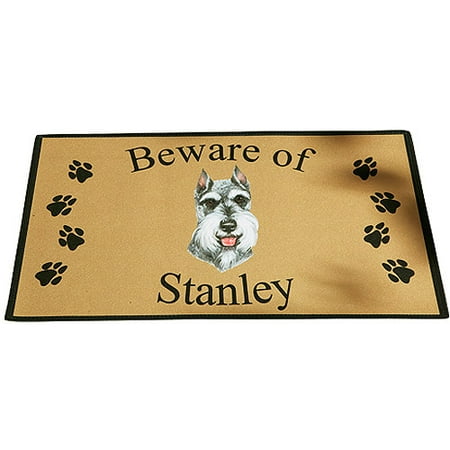 dog door personalized mat beware option