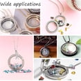 thumbnail image 6 of about 2pcs Stainless Steel Floating Locket Pendants Crystal Double Sided Frame Memory Locket Charm Glass Container Memory Flat Round Charm with 450mm Necklace for Jewelry Making 1 Box, 6 of 7