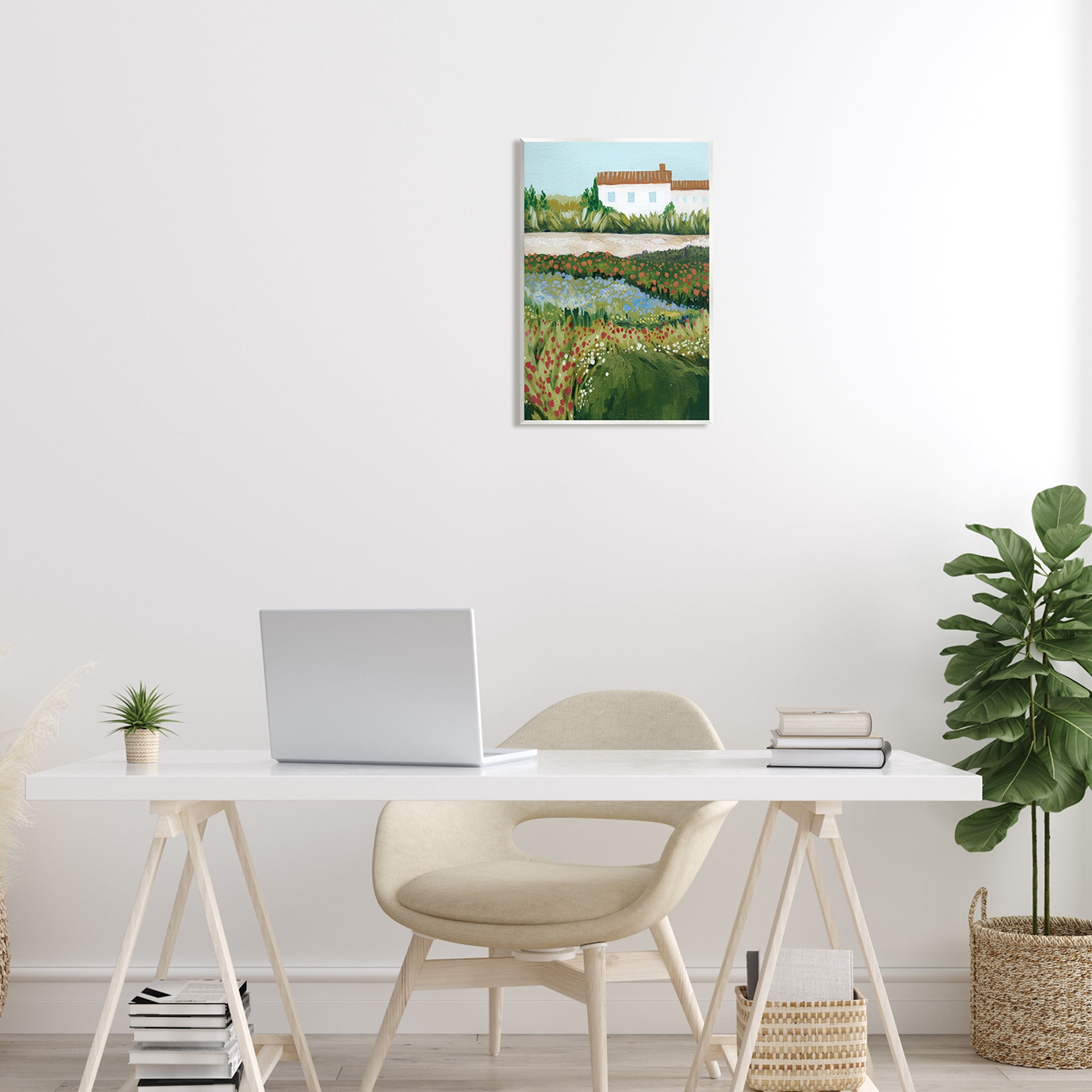 Stupell Country Cottage Meadow Road Landscape Painting Wall Plaque Unframed Art Print Wall Art