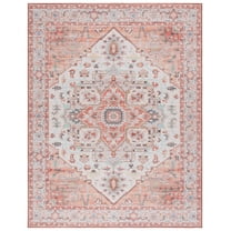 SAFAVIEH Tucson Alyx Oriental Machine Washable Area Rug, Light Rust/Beige, 9' x 12'