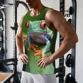 thumbnail image 5 of Daiia Red-Eyed Tree Frog Printed Men's Quick Dry Fit Muscle Tank Top Slim-Fit Tank Workout Tank Top Lightweight Sports Tank Top-3X-Large, 5 of 7