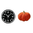 thumbnail image 1 of Reloj de pared silencioso, decorativo, de acrílico, moderno, con diseño de calabaza de Halloween, creativo, números y manecillas de metal, ade, 1 of 8