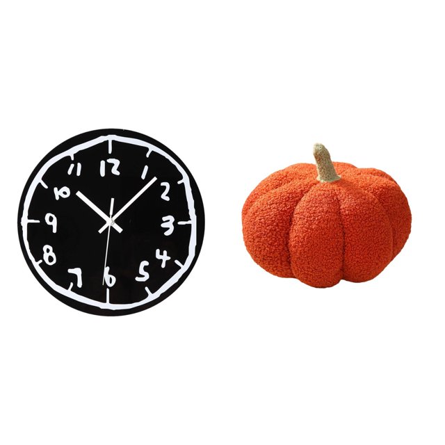 Reloj de pared silencioso, decorativo, de acrílico, moderno, con diseño de calabaza de Halloween, creativo, números y manecillas de metal, ade