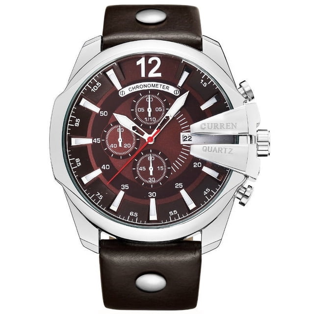 Reloj Curren Technos Brown 8176, marrón plateado, resistente al agua