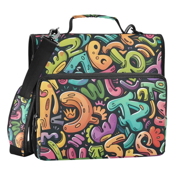 ALAZA Zipper Binder Funny Character 3 Ring Trapper Keeper File Folder Organizer Bag