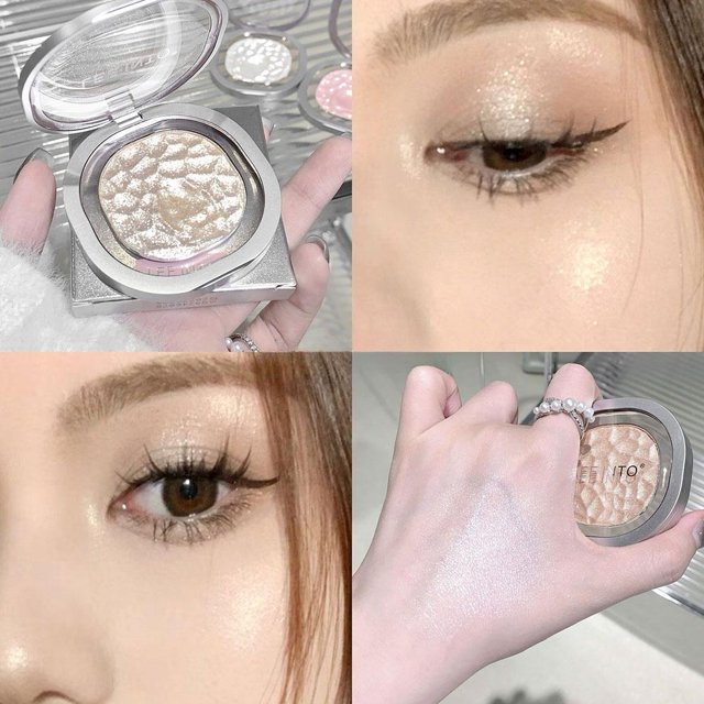 Ruifaya Paleta de sombras de ojos con efecto perlado en polvo iluminador.