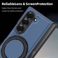 thumbnail image 4 of Decase for Samsung Galaxy Z Fold 6 Case with Magnetic 360° Rotation Stand,Compatible with Mag-safe, Military Grade Shockproof Case, Carbon Fiber Texture Design for Samsung Galaxy Z Fold 6,Blue, 4 of 9