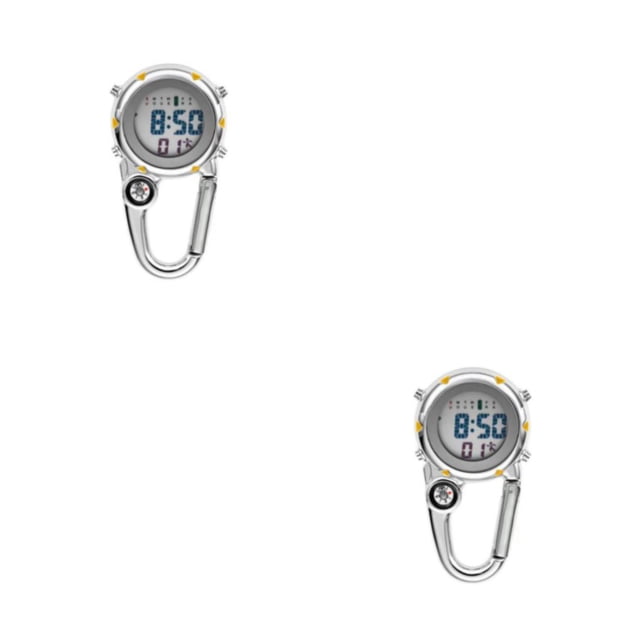 Bearachild Mosquetón digital Clip Relojes Deporte Gancho Reloj Moda Luminoso Fob Reloj Hombres Brújulas Temperatura Relojes Regalo Type2 NO2