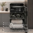 thumbnail image 3 of 49-Piece Black Silverware Set with Flatware Drawer Organizer, Durable Stainless Steel Cutlery Set for 8, Mirror Polished Kitchen Utensils Tableware Service with Steak Knives and Tray, 3 of 10