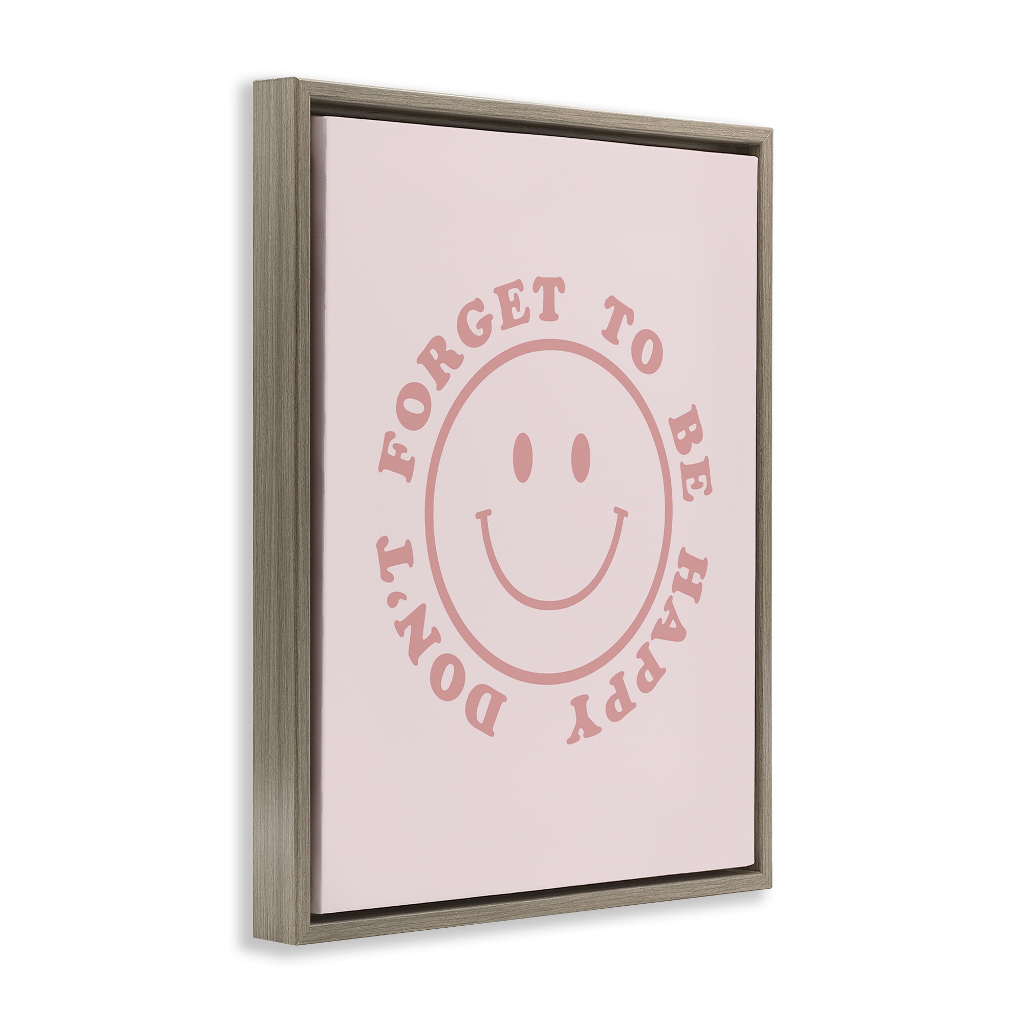 Stupell Industries Don't Forget Be Happy Typography Painting Brown Floater Framed Art Print Wall Art, 25 x 31