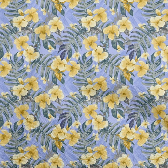 oneOone Cotton Jersey Lavender Blue Fabric Tropical Floral Sewing Fabric By The Yard Printed Diy Clothing Sewing Supplies 58 Inch Wide