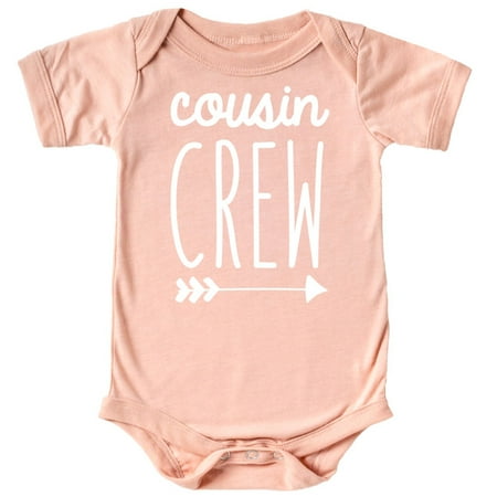 

Cousin Crew Arrow T-Shirts and Bodysuits for Baby and Toddler Boy and Girls Fun Family Outfits White on Peach Bodysuit 18 Months