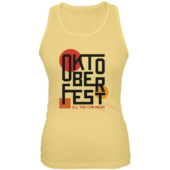 Oktoberfest Retro Vintage Poster Type Juniors Soft Tank Top Yellow 2XL