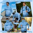 thumbnail image 6 of Bulopur Men’s Quick Dry Fishing Sun Hoodie with Face Cover, Lightweight UV Protection Long Sleeve Shirt with Ocean Water Fish Print for Beach Days, Boating and Vacation Wear, 6 of 8