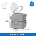 thumbnail image 5 of DEXTRUS 5.8-gal Portable Toilet with Level Indicator, Camping Porta Potty RV Toilet, Gray, 5 of 8